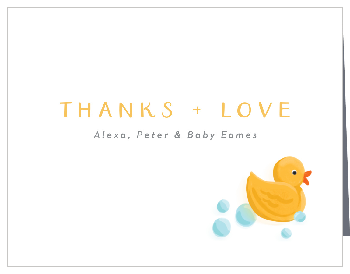 Rubber Duck Baby Shower Thank You Cards