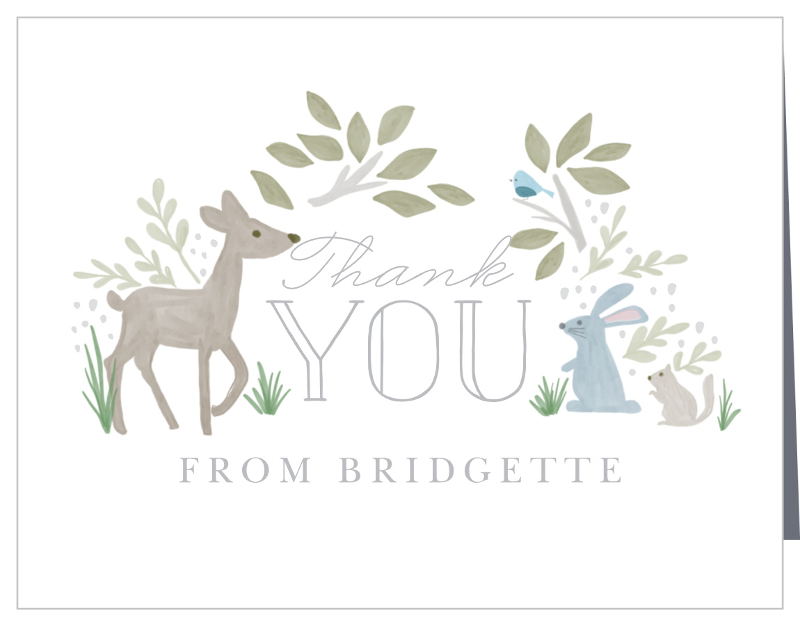 Woodland Creatures Baby Shower Thank You Cards by Basic Invite Woodland Creatures Baby Shower Thank You Cards by Basic Invite