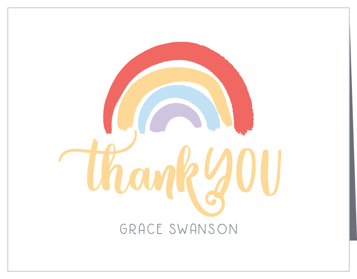 Rainbow Type Baby Shower Thank You Cards