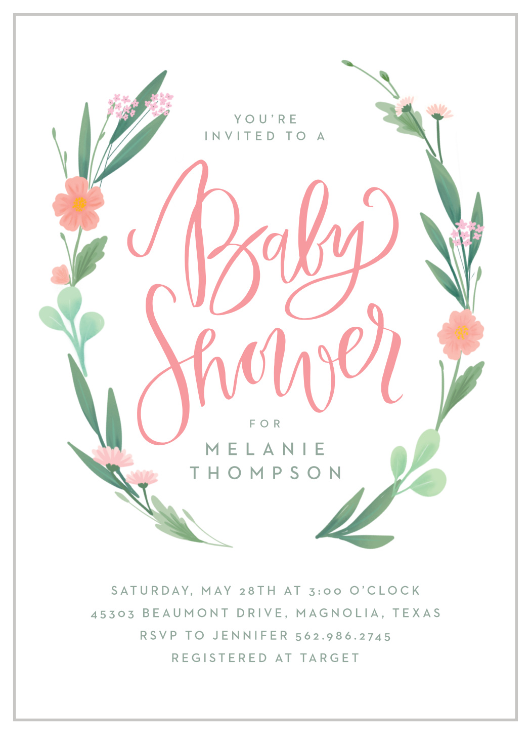 Spring Fling Baby Shower Invitations