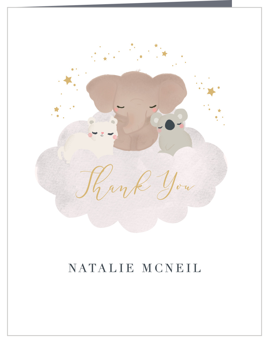 Starry Animals Baby Shower Thank You Cards