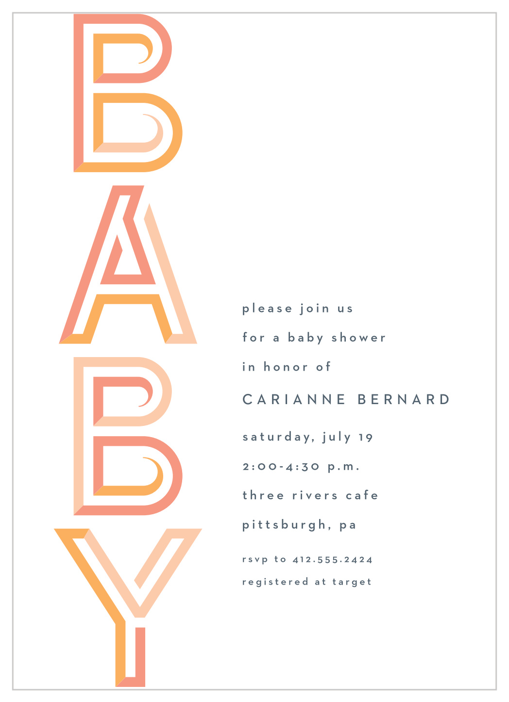 Baby Shapes Baby Shower Invitations