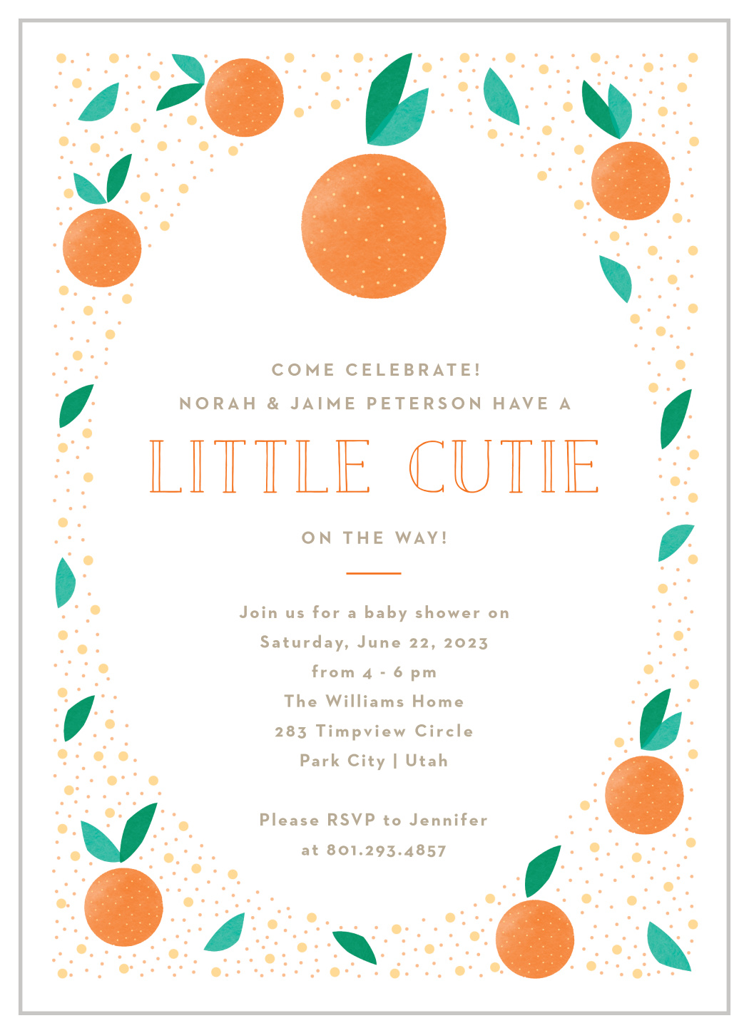 Little Cutie Baby Shower Invitations