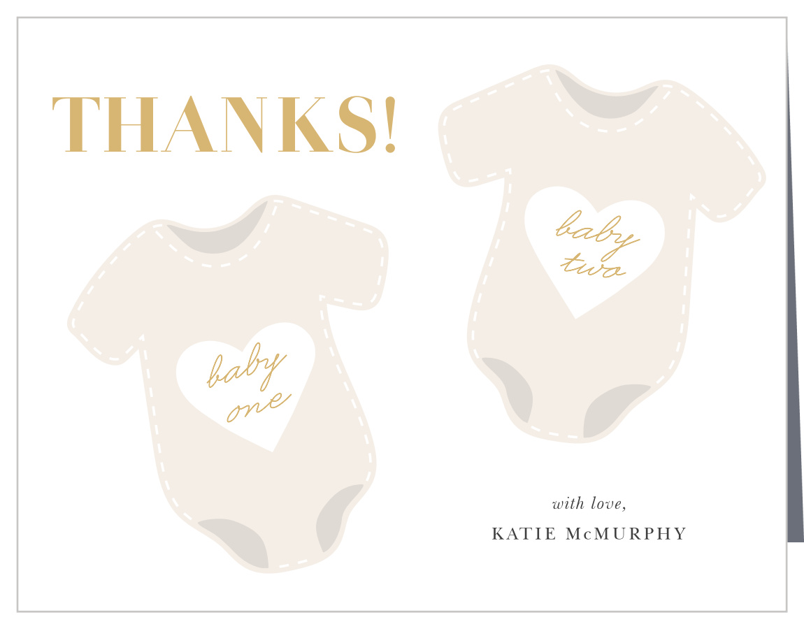 Twinsies Time Baby Shower Thank You Cards