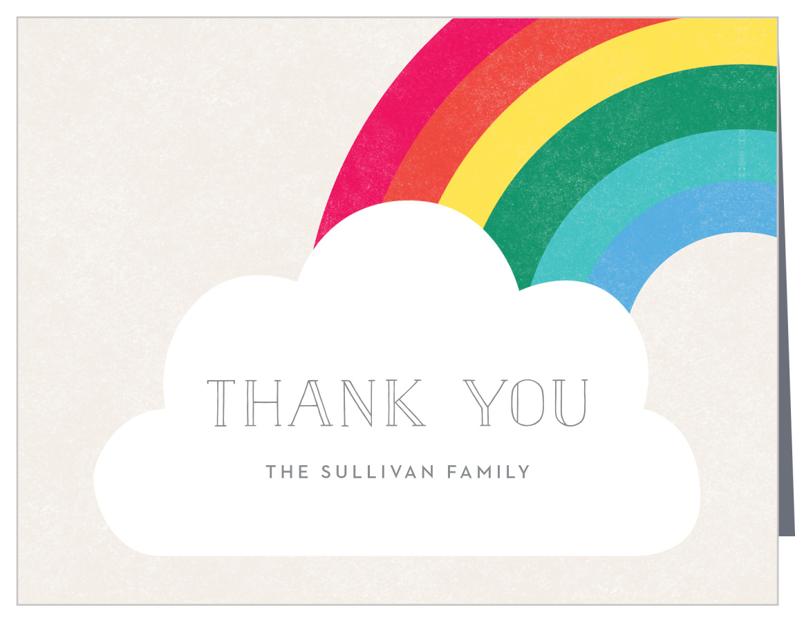 Rainbow Adoption Baby Shower Thank You Cards