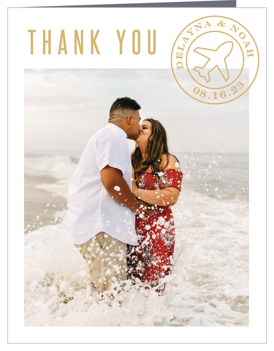 Adventure Begins Map Wedding Thank You Cards