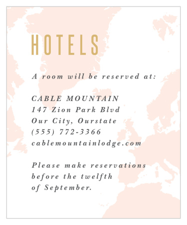 Help your guests find the perfect place to stay during your wedding with our Adventure Begins Map Accommodation Cards. 
