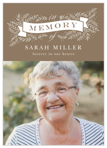 Inform family and friends of the recent passing of your loved one with our Golden Memory Memorial Announcements.