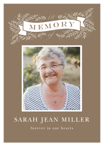 Golden Memory Memorial Prayer Cards by Basic Invite