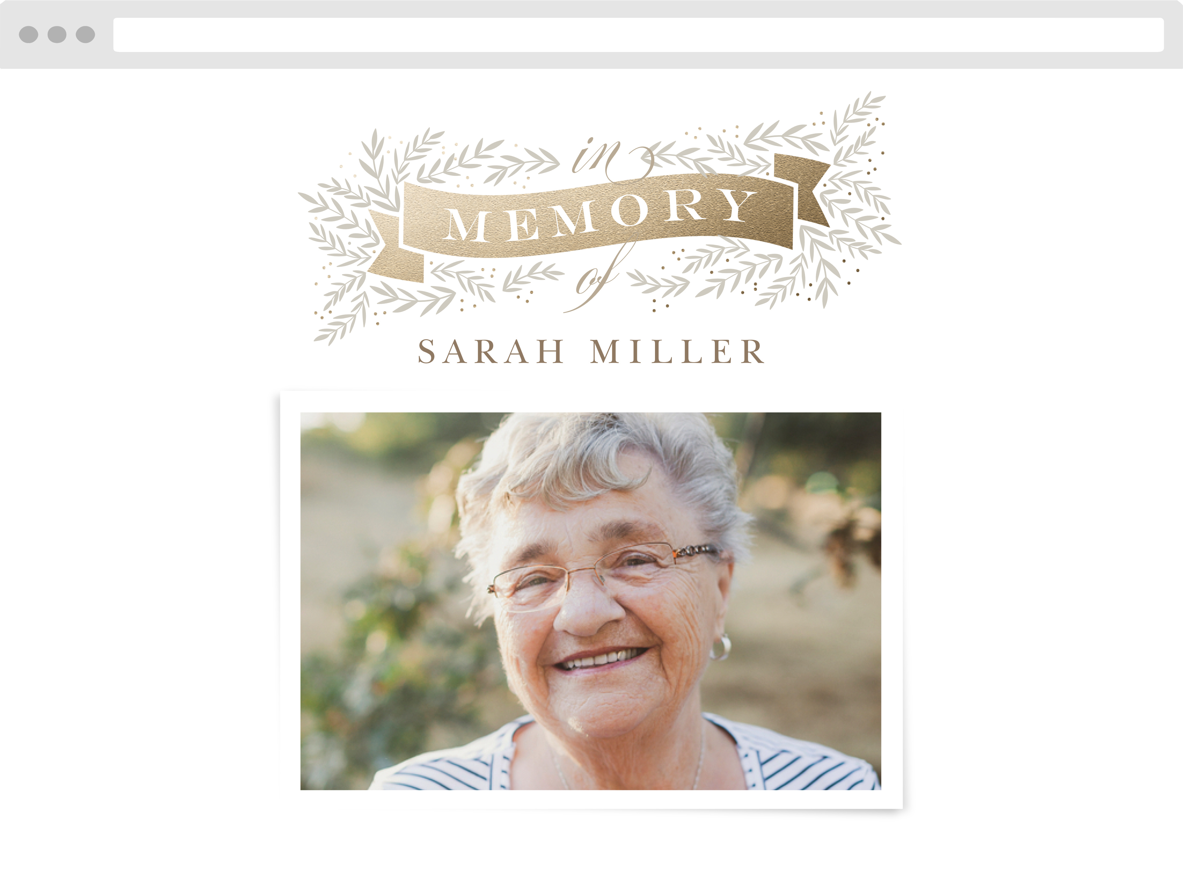 Golden Memory Memorial Website