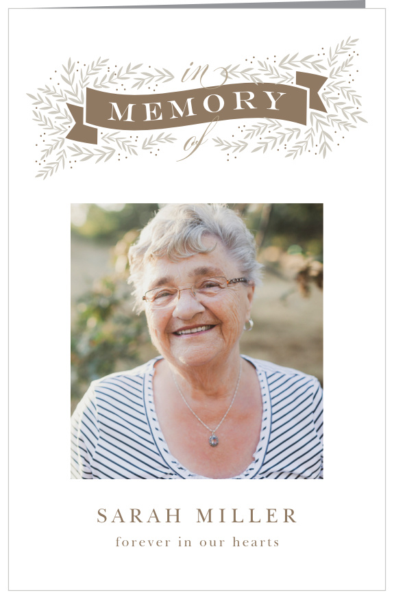 Our Golden Memory Memorial Book Fold Programs inform friends and family of every step of the funeral service.