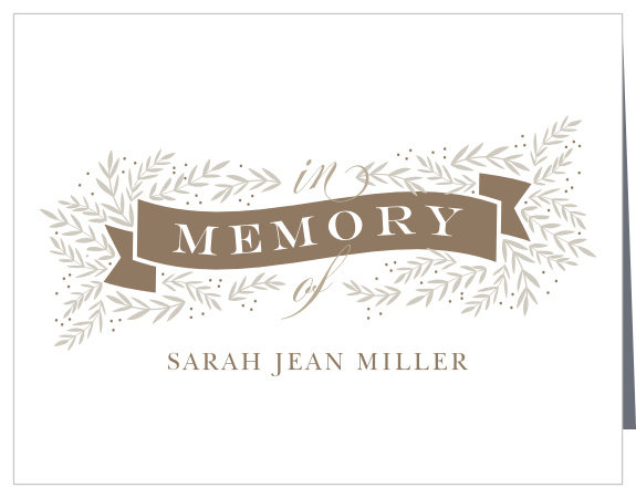 The support and presence of family and friends at your loved one's celebration of life were very meaningful, show them your appreciation with our Golden Memory Memorial Thank You Cards.