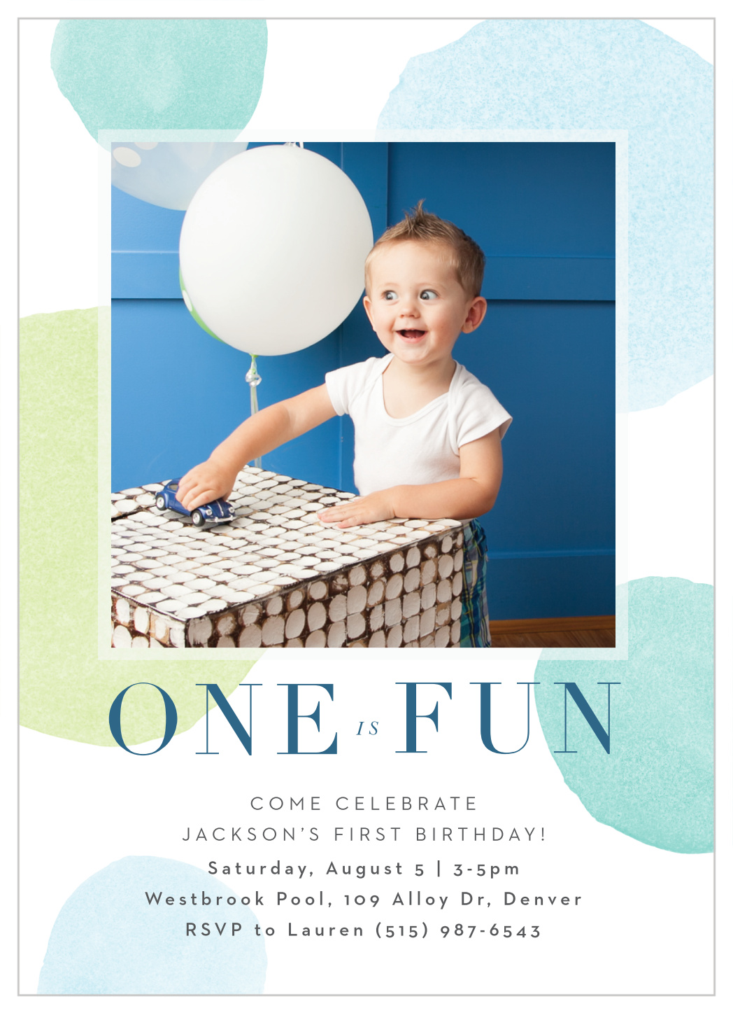 One is Fun First Birthday Invitations