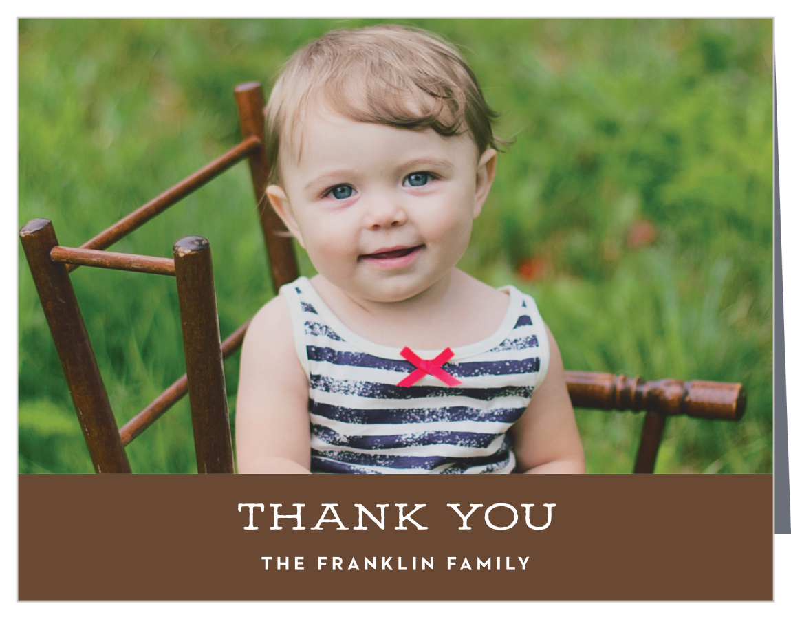 Rustic Picture First Birthday Thank You Cards by Basic Invite