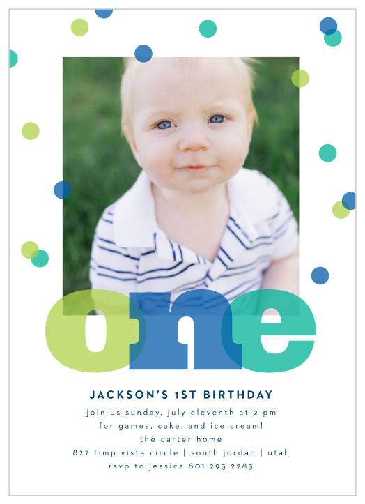 Get ready for tons of fun for your little one with our One Overlay First Birthday Invitations.
