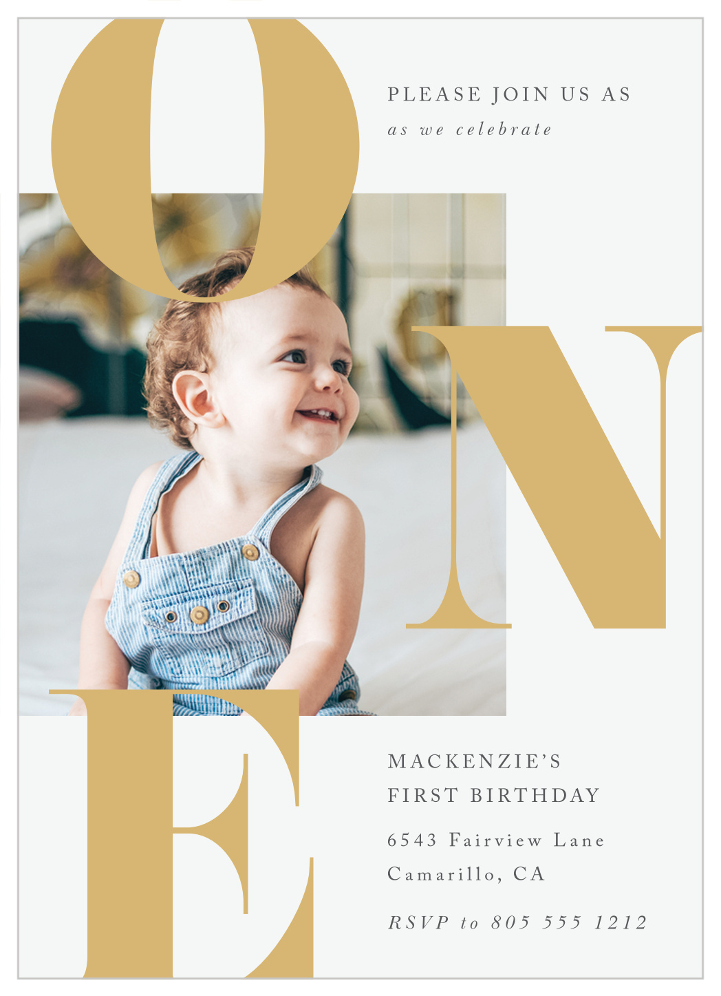 Bold One First Birthday Invitations