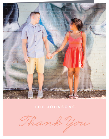 Show your gratitude with the Transparent Text Wedding Thank You Cards.