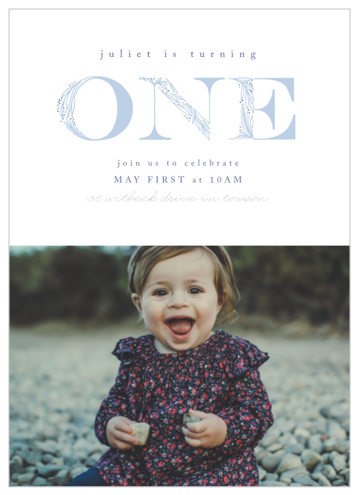 Looking for a more sophisticated birthday invite? Look no further than our Elegant One First Birthday Invitations!