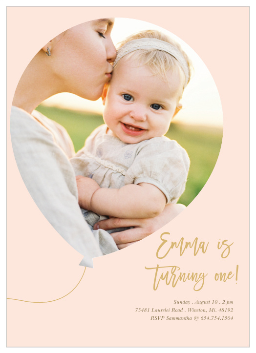 Bring family and friends together to celebrate your little one's special day with our Up & Away First Birthday Invitations.