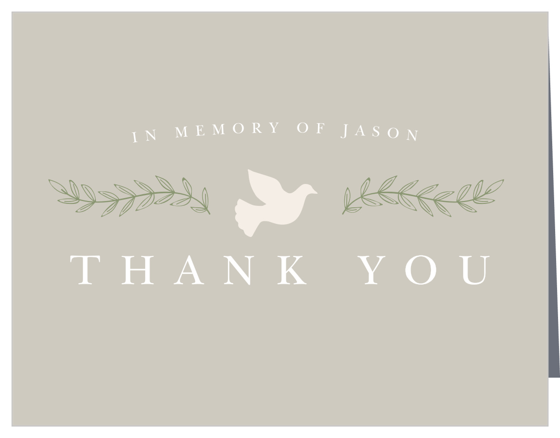 Dove of Peace Memorial Thank You Cards 