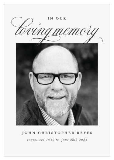 Our In Loving Memory Memorial Prayer Cards are a meaningful keepsake of the loved one who passed to gift to family and friends.