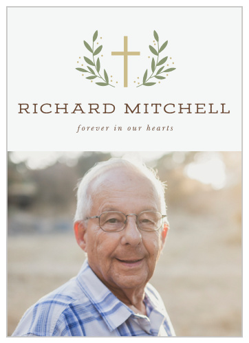 Inform family and friends of the recent passing of your loved one with our Christian Cross Memorial Announcements.