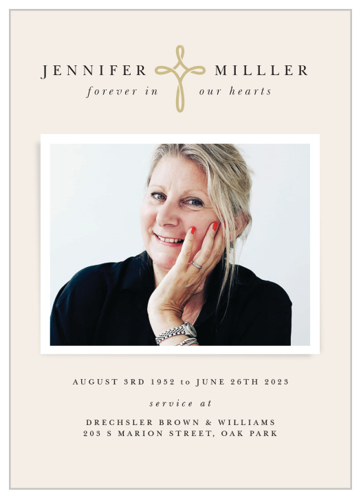 Our Knotted Cross Memorial Programs are perfect for informing family and friends of every step of the funeral service.