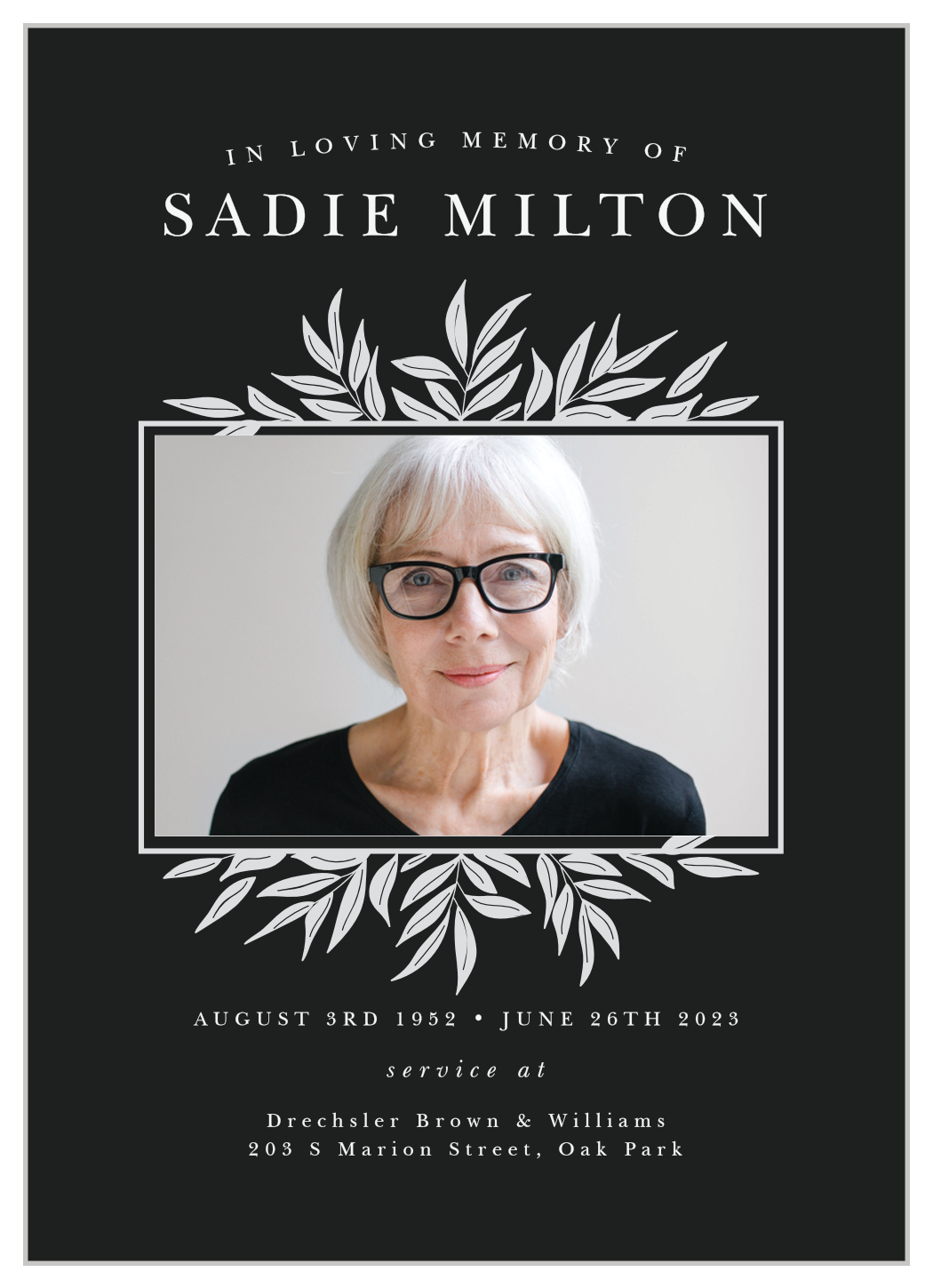 Silver Frame Memorial Programs