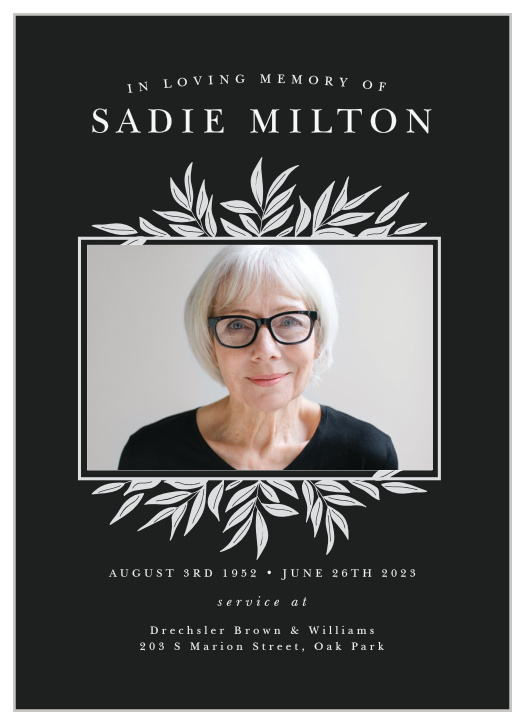 Our Silver Frame Memorial Programs outline everything so everyone can stay informed about the entire funeral service.