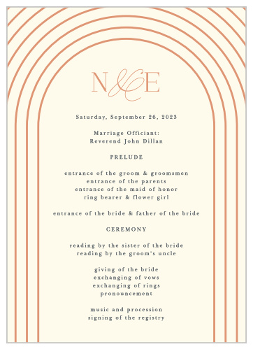 Make sure family and friends are kept up-to-date throughout your ceremony with our Modern Lines Wedding Programs. 