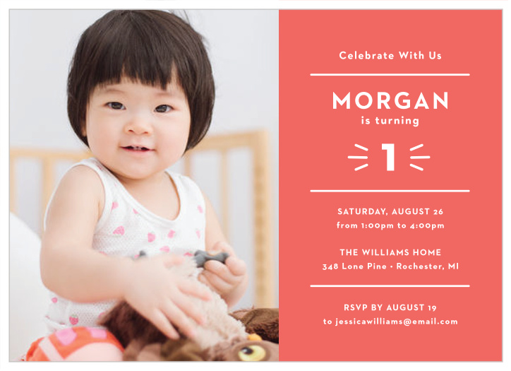 Celebrate your baby's first full year of life, by inviting friends and family to a birthday party using our Minimal Modern First Birthday Invitations!