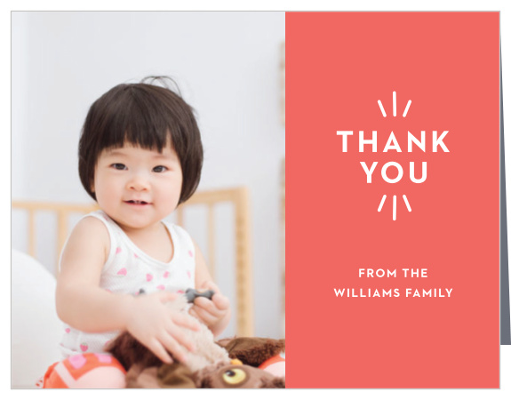 Thank all your party guests for attending your child's first birthday, with our Minimal Modern First Birthday Thank You Cards!