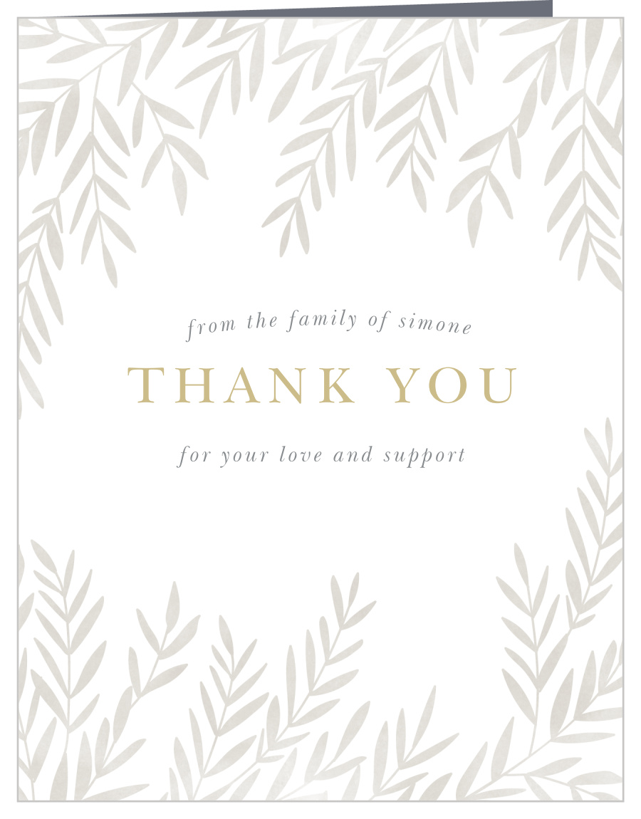 Fallen Leaves Memorial Thank You Cards