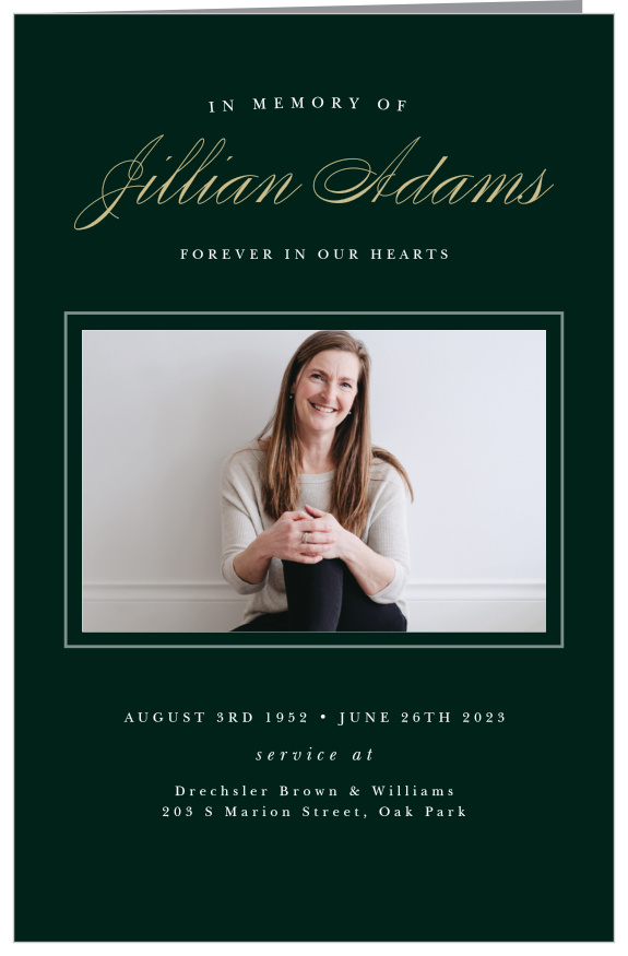 Our Home in Heaven Memorial Book Fold Programs are here to honor the memory of your loved one.