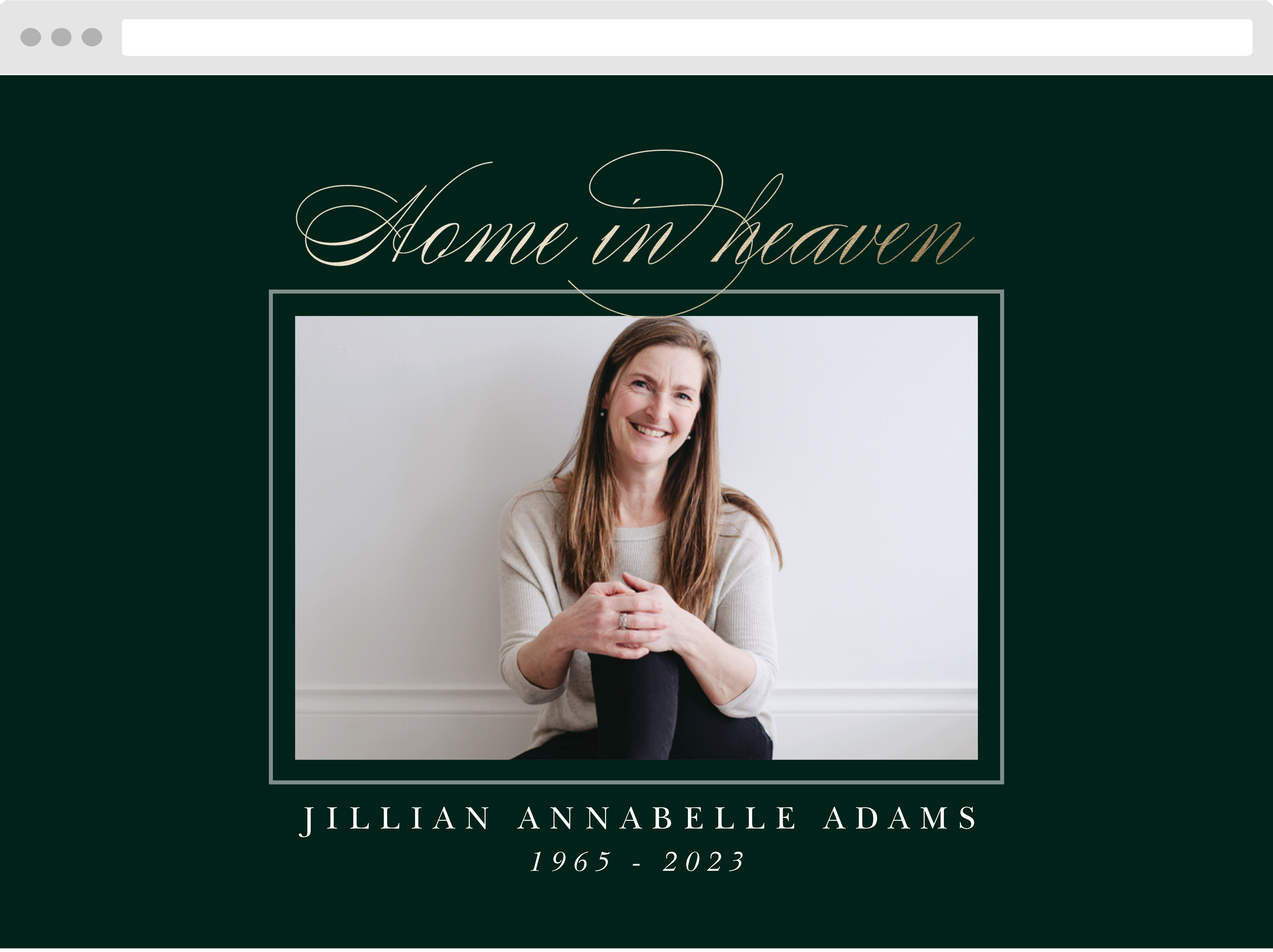Home in Heaven Memorial Website