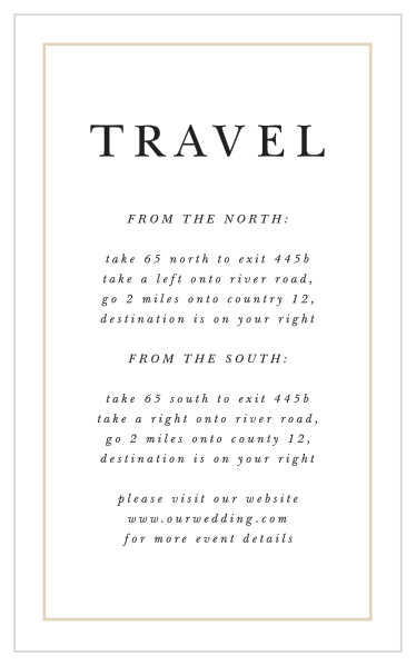 Family and friends will have no issue finding their way to your wedding venue with the help of our Forever Photo Direction Cards.