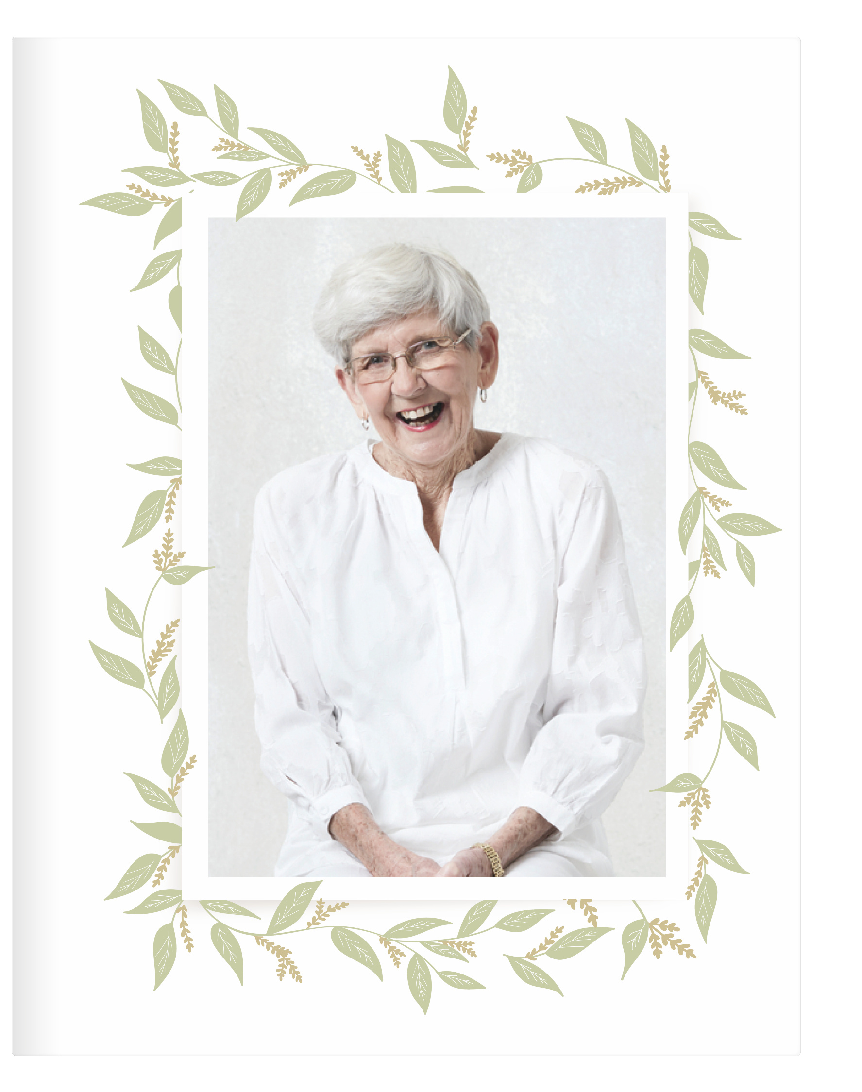 Greenery Frame Memorial Guest Book