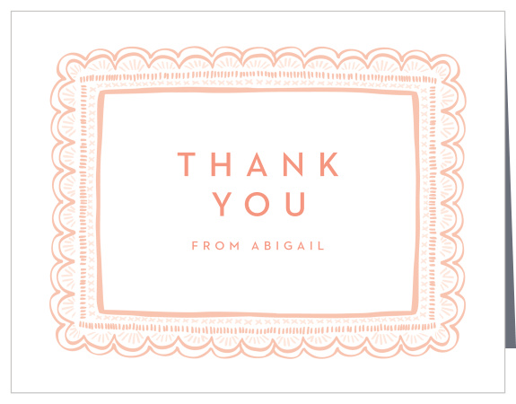 The support and presence of family and friends during your little one's party meant a lot to you, show them your appreciation with our Doodle Frame First Birthday Thank You Cards.