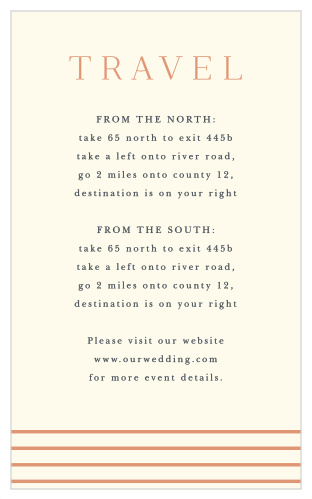 Help family and friends on their way to your wedding venue with the minimalist look of our Modern Lines Direction Cards.
