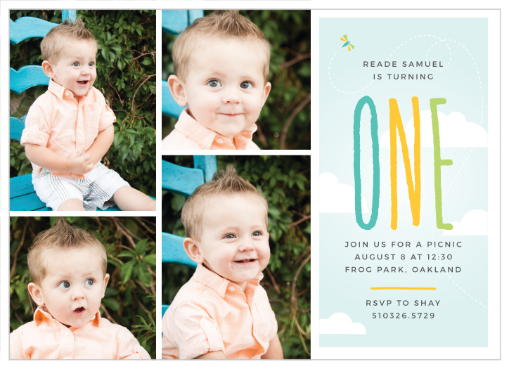 Our Picnic Photo First Birthday Invitations capture the fun and innocence of turning one!
