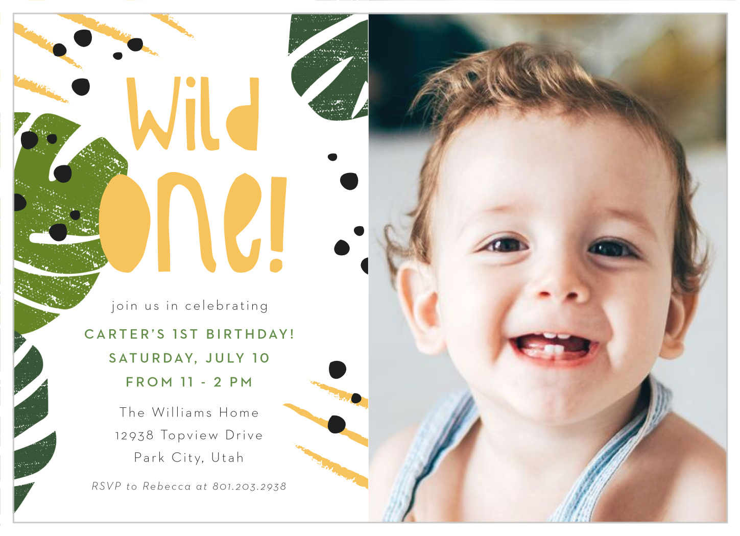 Wild One First Birthday Invitations