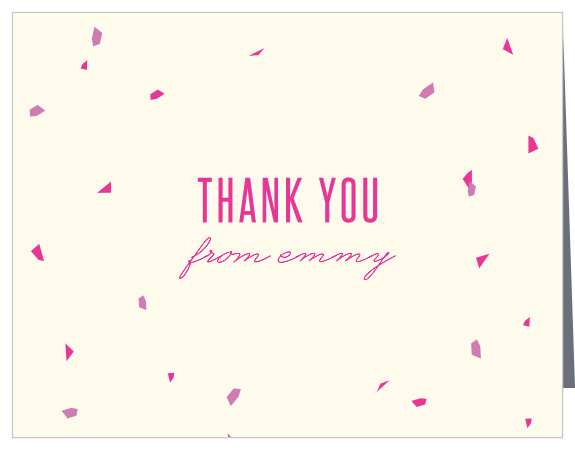 Thank all the party guests and loving family for celebrating your child's first birthday, with our Confetti Photos First Birthday Thank You Cards!