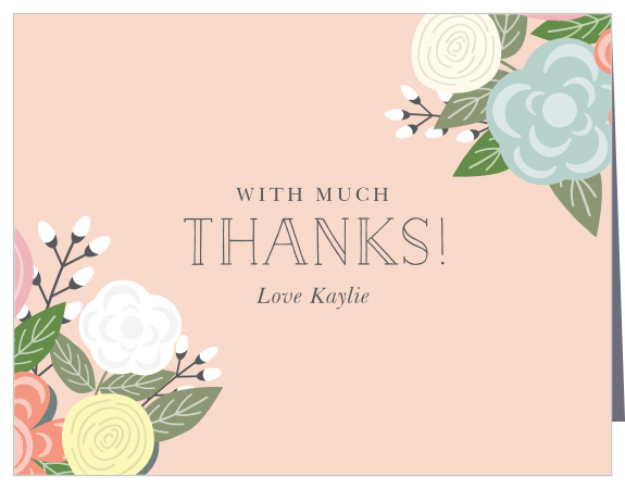 Thank everyone for their support and continued love of your little one's birthday with our Watering Can Blossoms First Birthday Thank You Cards.