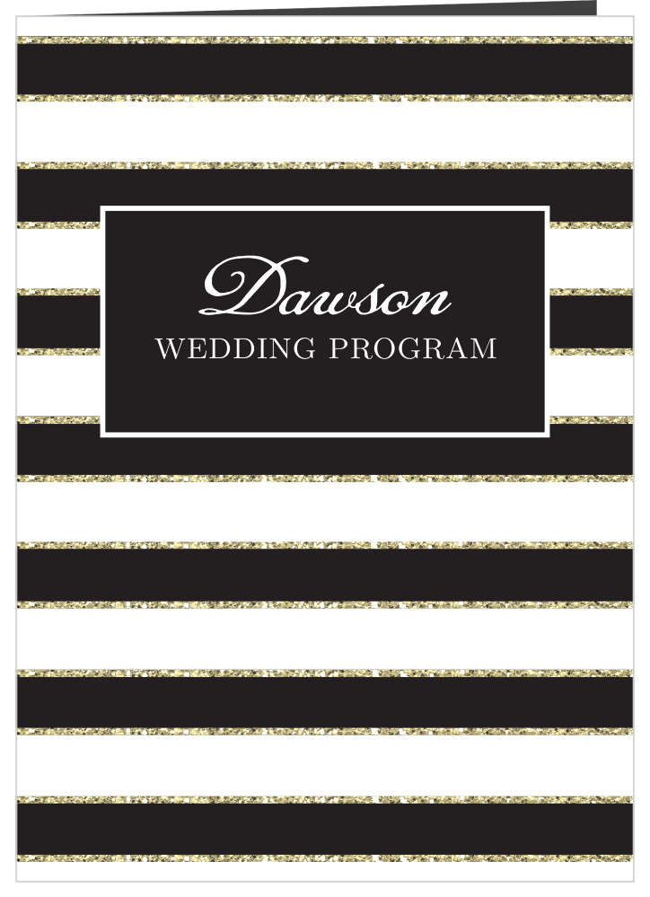 Elegant Gold Stripes Wedding Programs