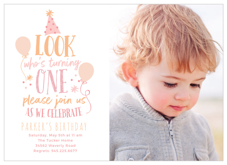 Kickstart your child's very first birthday celebrations, by inviting their party guests with our Look Who's One First Birthday Invitations!