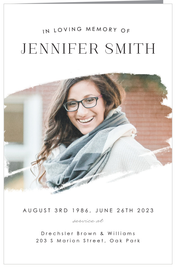 Our Modern Brush Memorial Book Fold Programs are perfect for informing family and friends of every step of the funeral service.