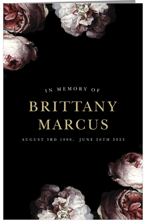 Our Brushstroke Blooms Memorial Book Fold Programs inform family and friends of every step of the funeral service.