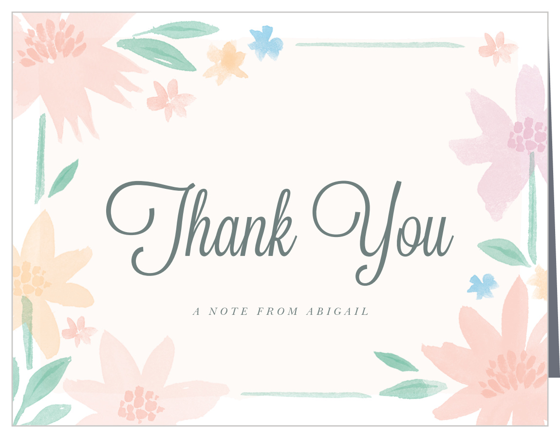 Soft Wildflowers First Birthday Thank You Cards by Basic Invite