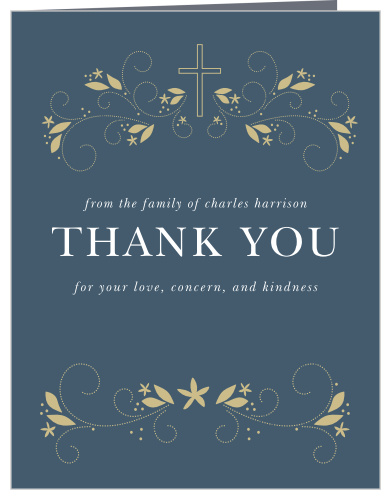 Let family and friends know that these difficult times were made a little easier with their support with our Golden Celebration Memorial Thank You Cards.