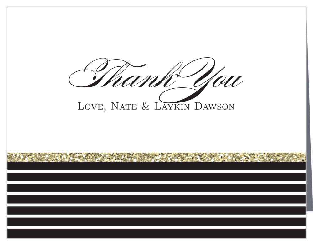 Elegant Gold Stripes Thank You Card